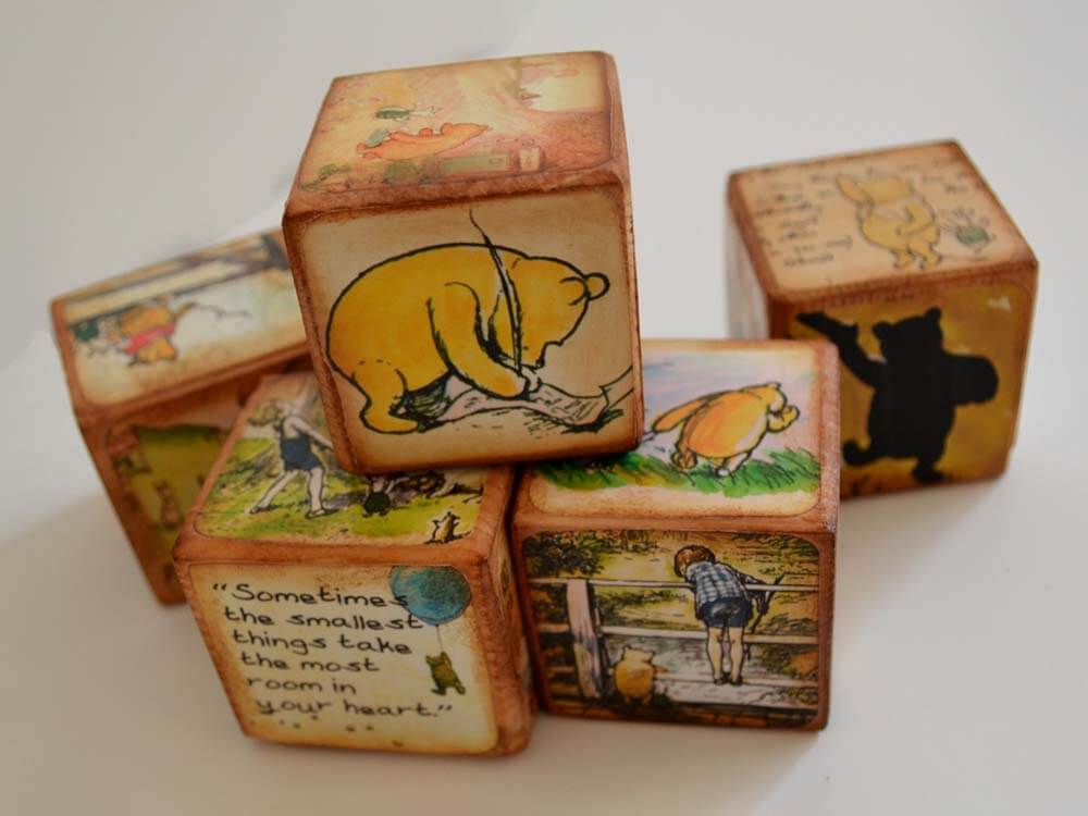 what day is today quote, personalised baby blocks, Custom made wooden blocks, Winnie-the-Pooh Nursery 