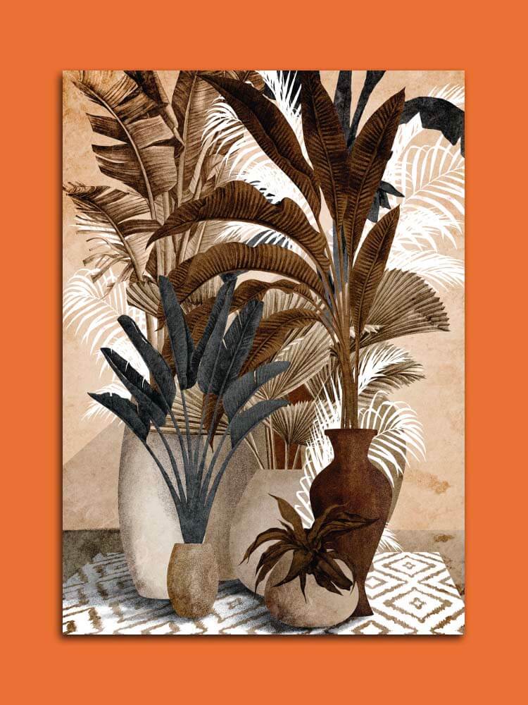 Tropical wall art, Exotic plants canvas, Garden wall décor