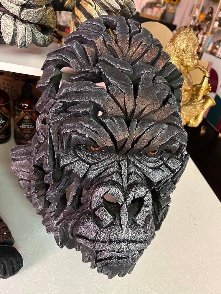 black gorilla head bust