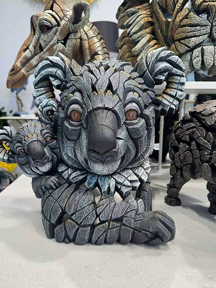 Koala & Joey Bust (Grey) Edge Sculpture