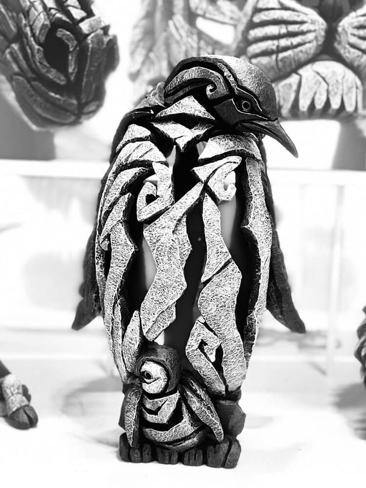 Penguin Figure, Penguin with Chick by Edge Sculpture
