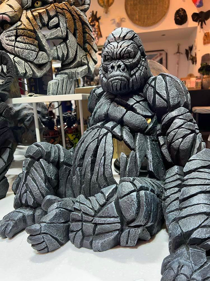 Edge Sculpture Gorilla by Matt Buckley, Large Black Gorilla Sculpture