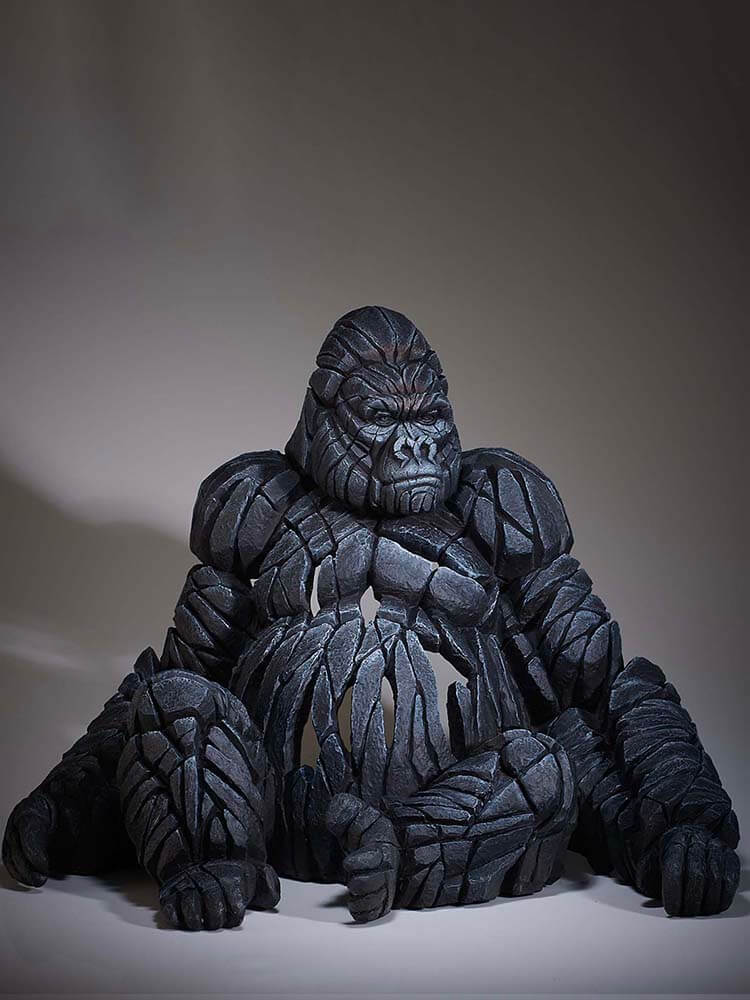 Edge Sculpture Gorilla by Matt Buckley, Large Black Gorilla Sculpture