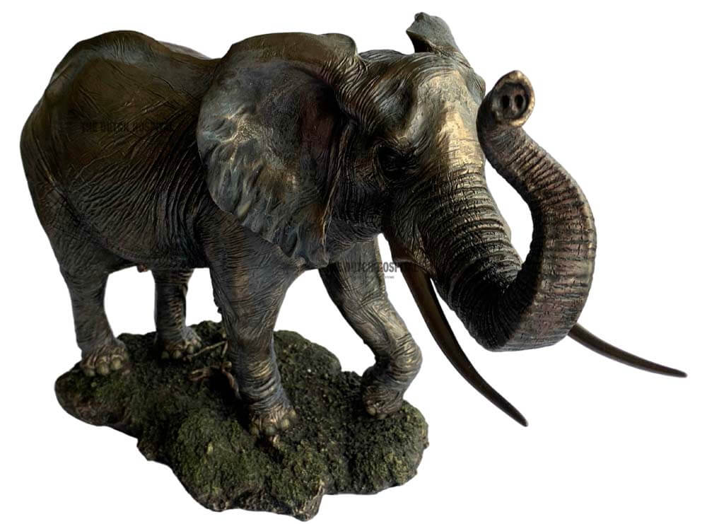 Bronze_Plated_Elephant_Statue_with_Raised_Trunk