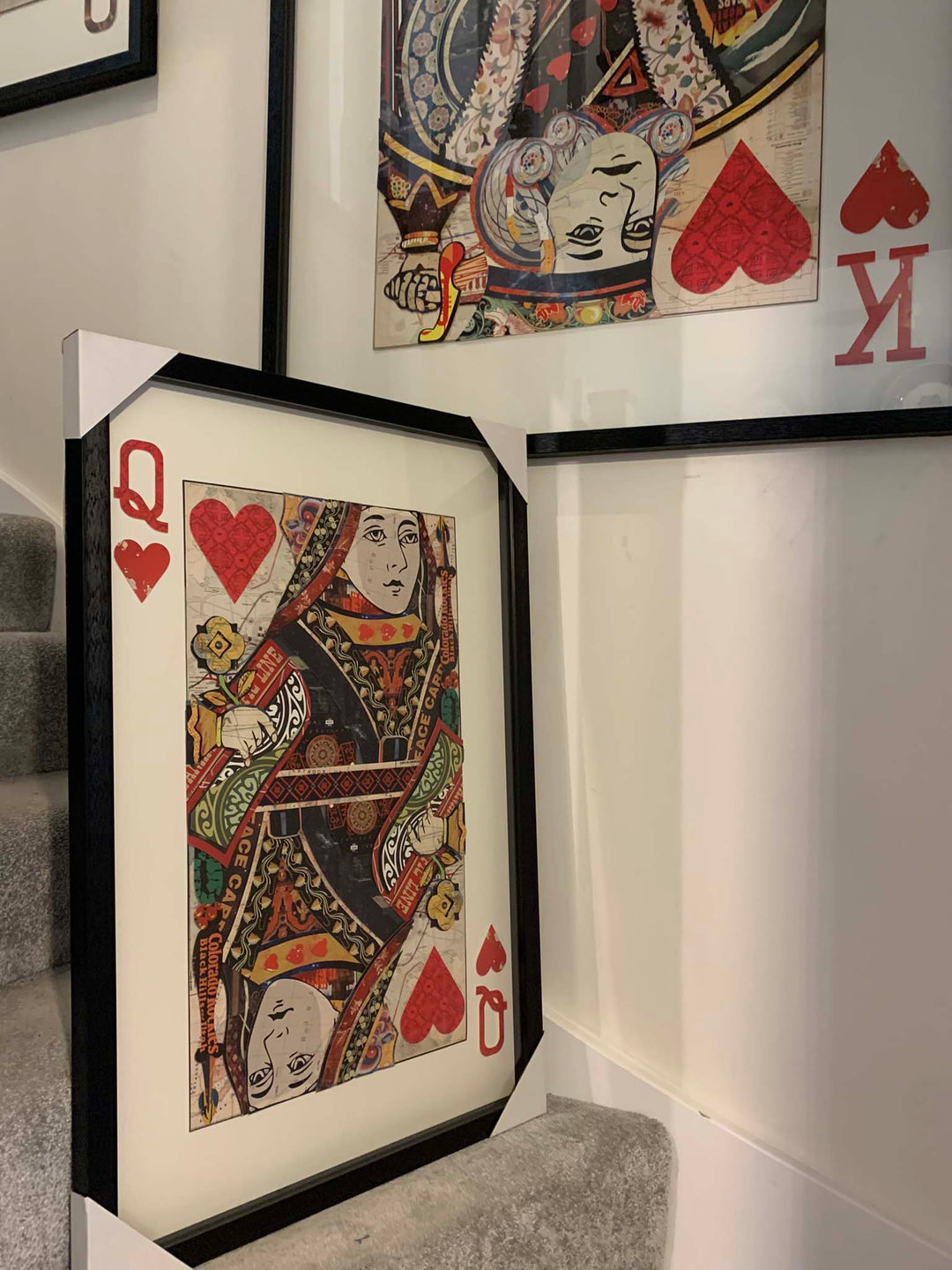 Queen of Hearts, Play Cards Queen Extra Large Collage Wall Art, 100 x 145cm