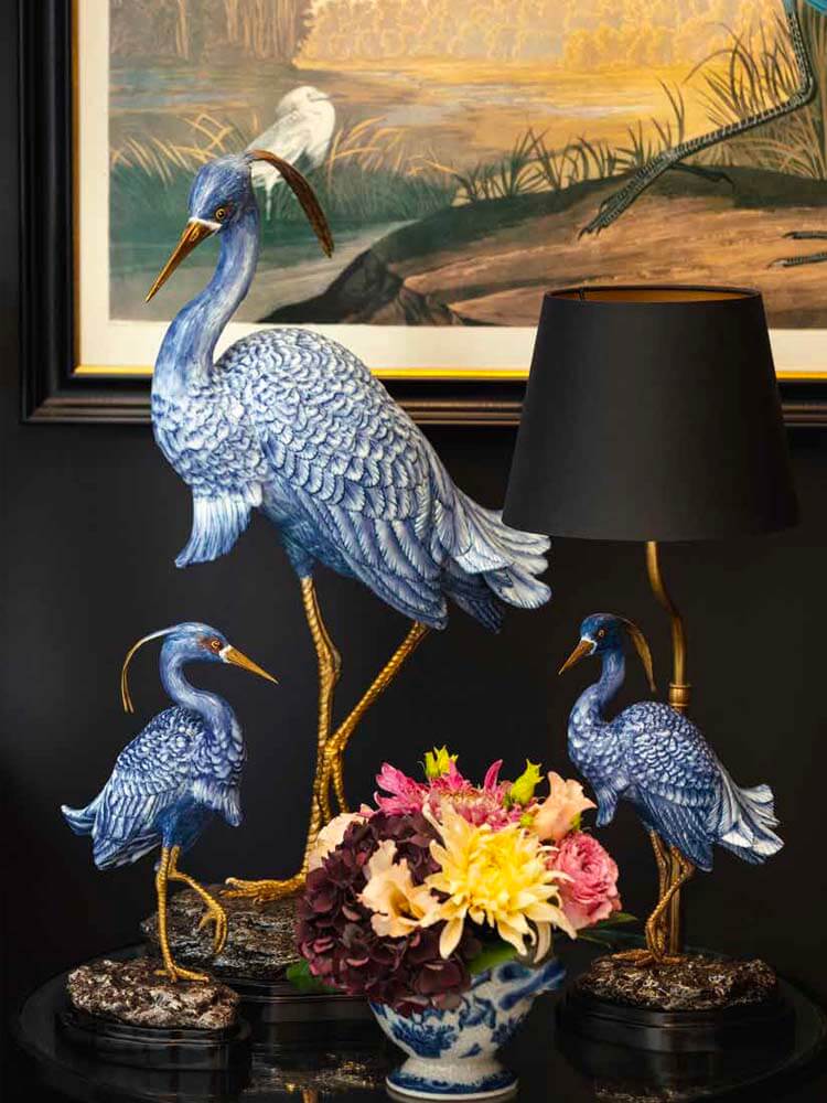 luxury bird figurine, wildlife-inspired décor, tabletop heron sculpture, The Dutch Hospital United Kingdom