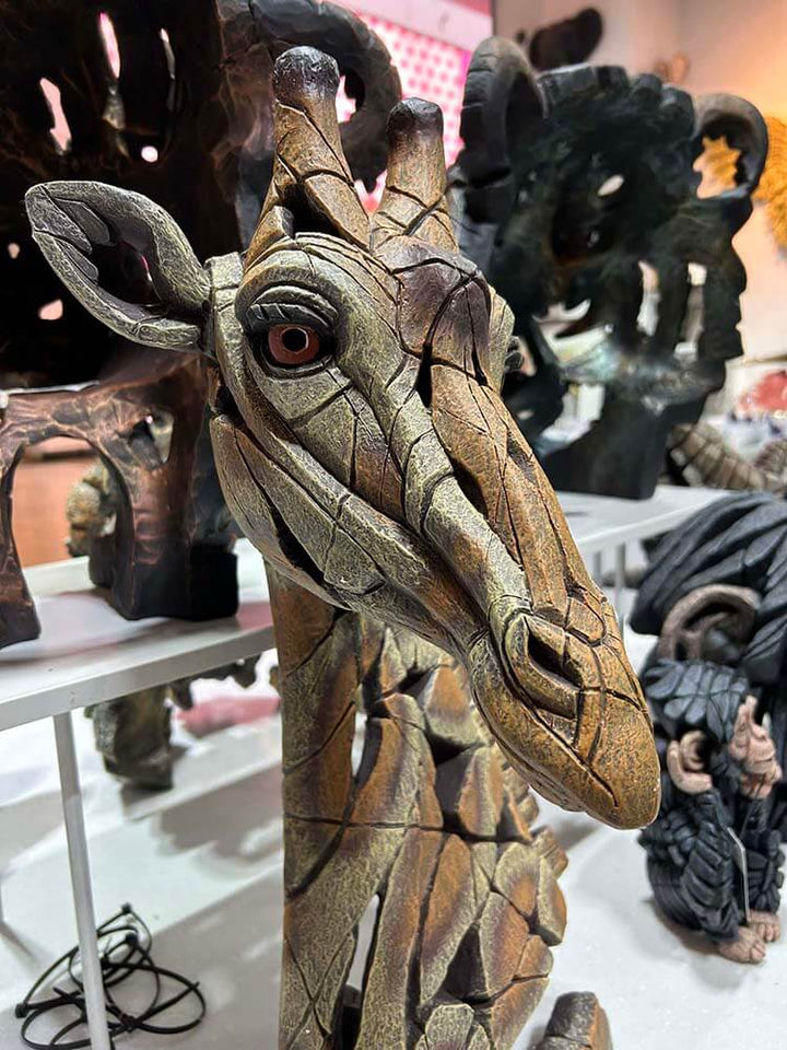 giraffe head bust by Edge sculpture