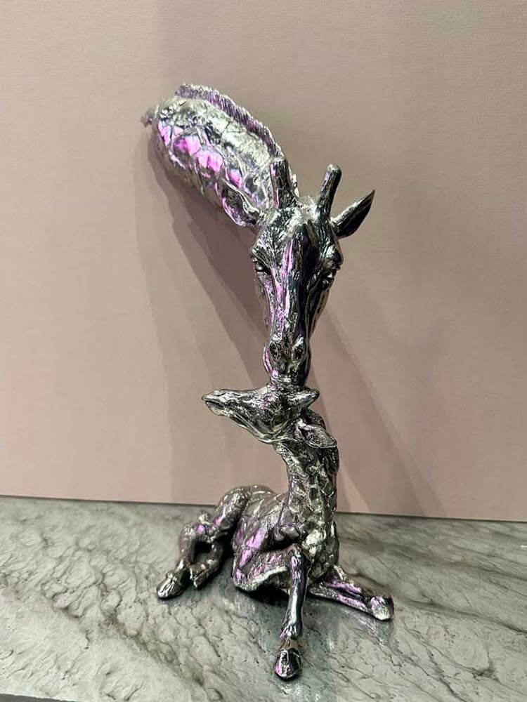 Silver Giraffe and baby calf, The Dutch Hospital