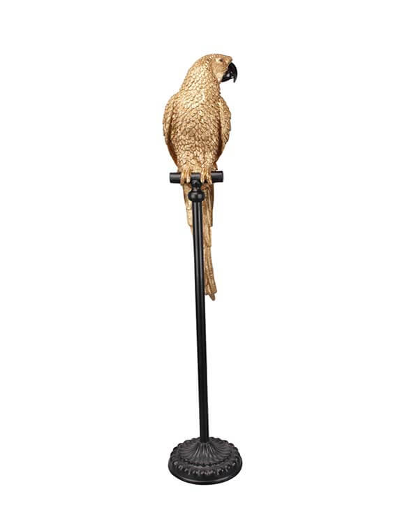 gold Parrot figurine on a stand