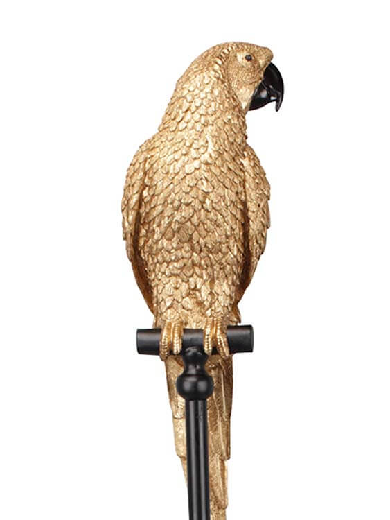 Decorative parrot sculpture gold