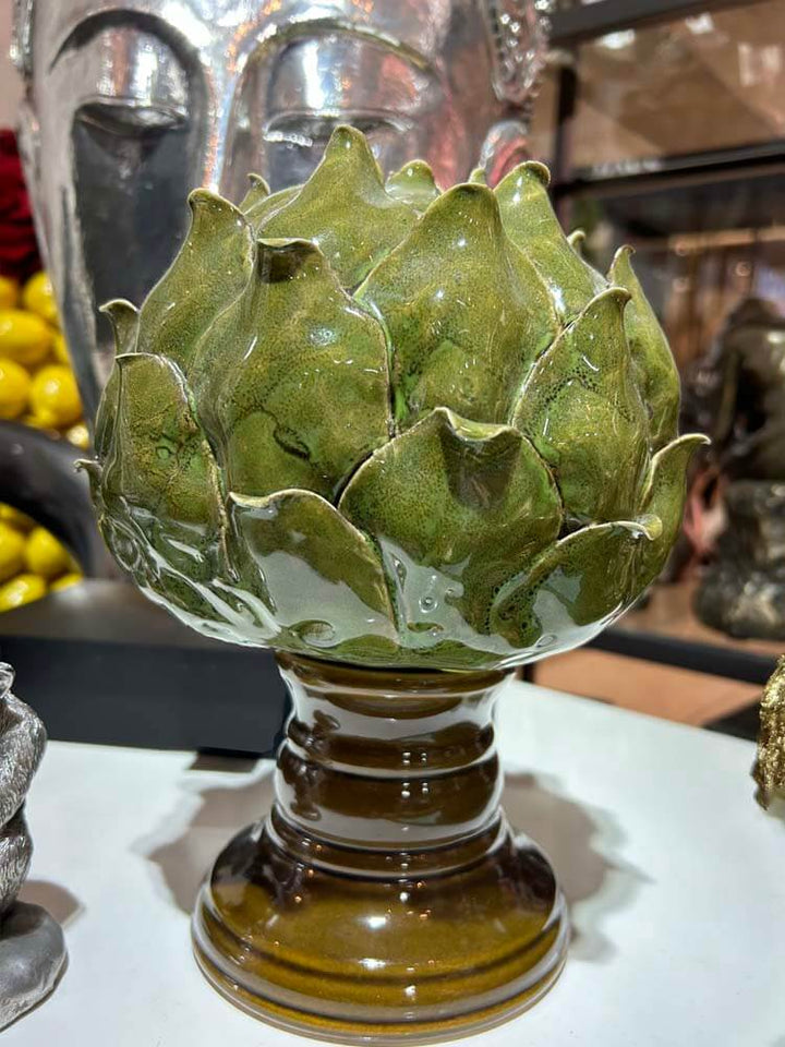Handcrafted small artichoke on base decoration