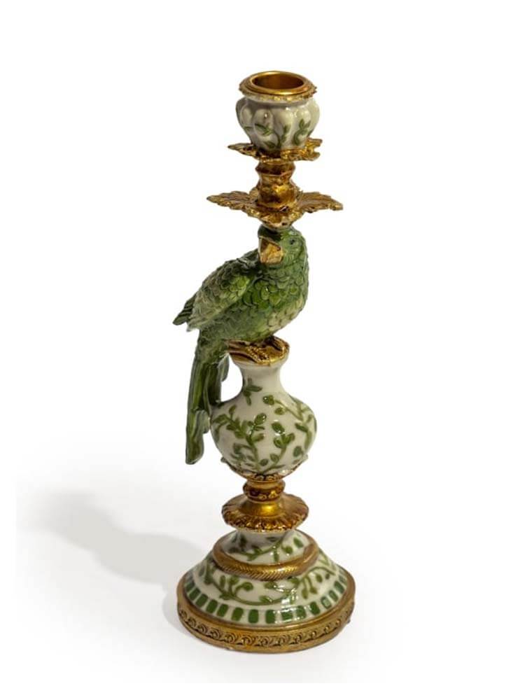 Green parrot candle holders, Parrot candle sticks