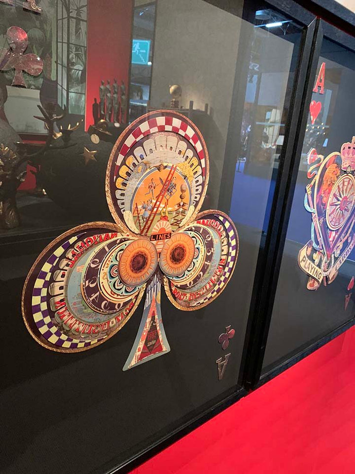 Club of Hearts Collage Artwork on Black Background – The Dutch Hospital Collection.