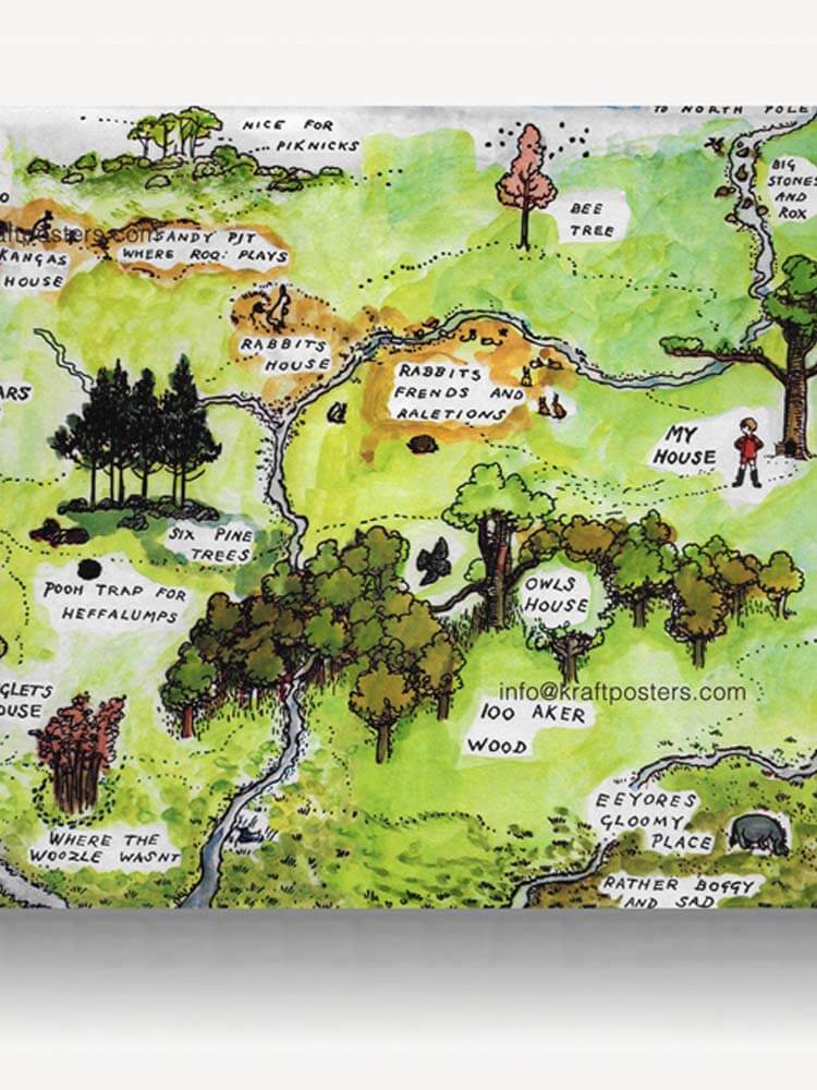  Hundred Acre Wood Map canvas wall art