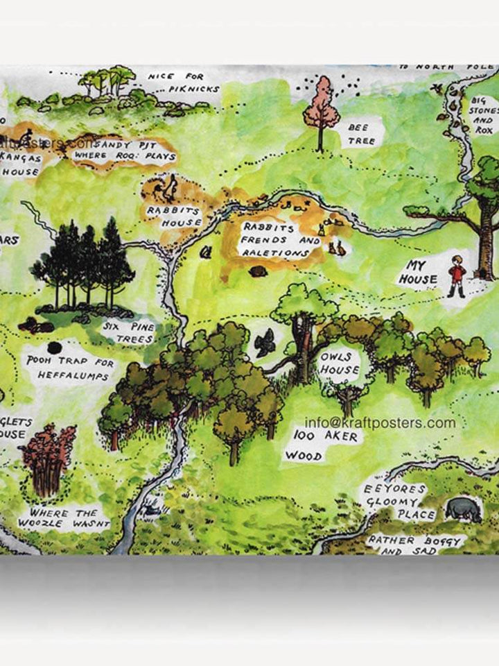  Hundred Acre Wood Map canvas wall art