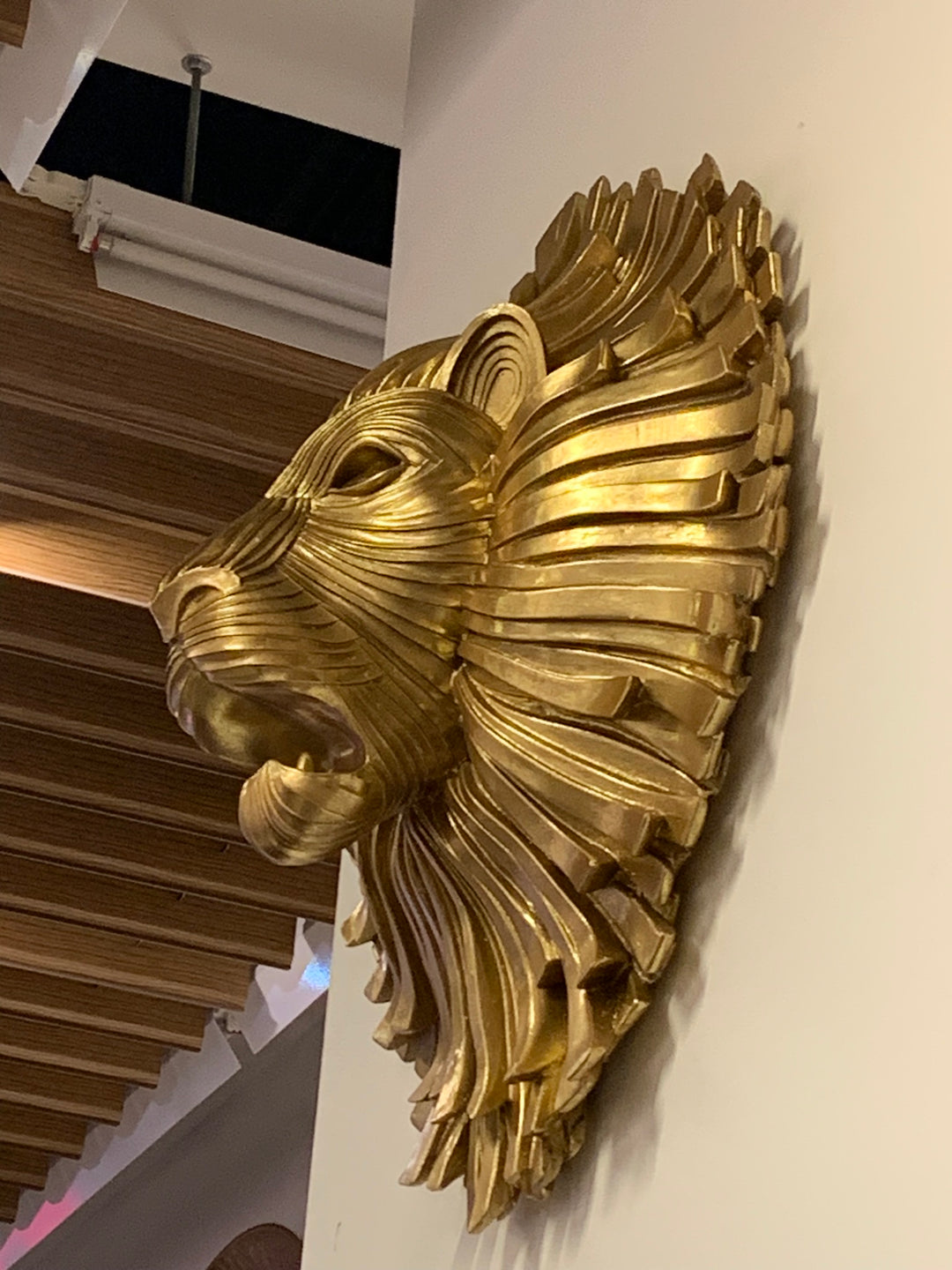 The Lion King, Large Gold Lion Head Wall Décor, 65cm