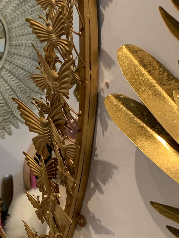 Golden Butterfly framed Wall Mirror 105cm