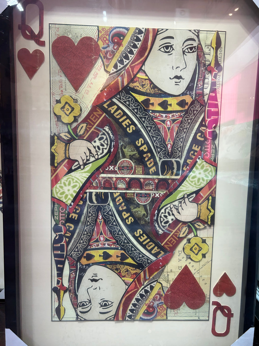 Queen of Hearts Playing Card Wall Picture, 90 x 60cm