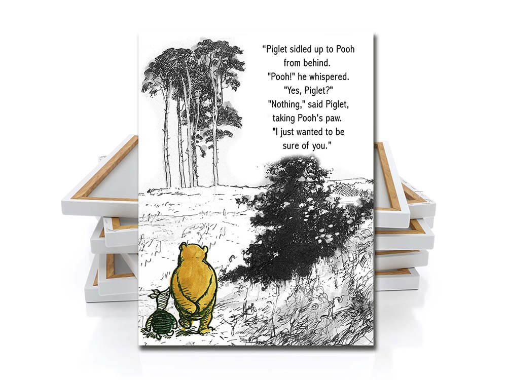 Winnie the pooh quote, love quote canvas wall art