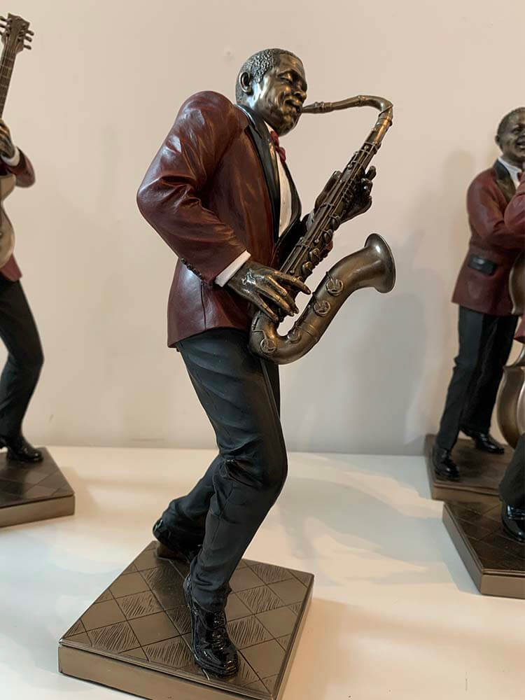 Sax Tenor player bronze , American Jazz musicians figurine bronze sculpture 