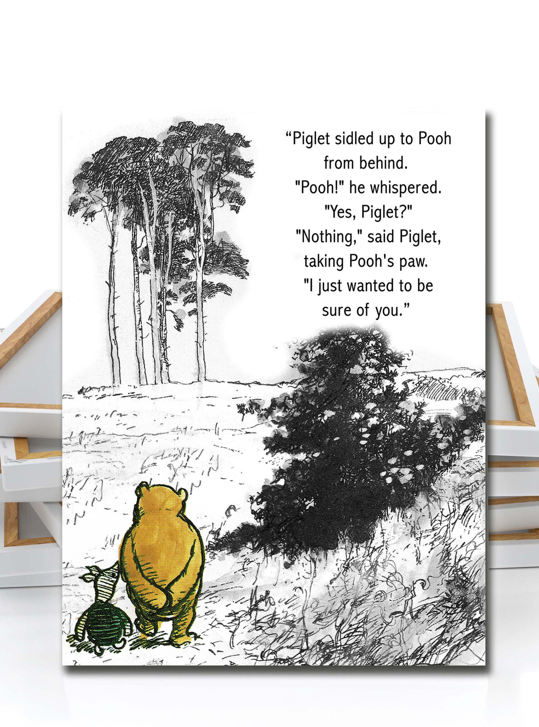 I just wanted to be sure of you, Winnie the Pooh Quote Wall Art Canvas