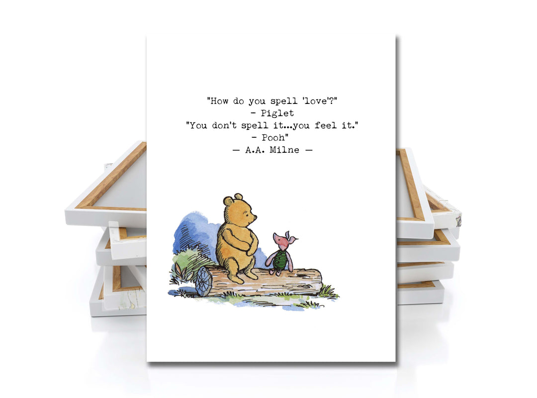 Winnie the Pooh Quote Canvas, How Do you Spell Love