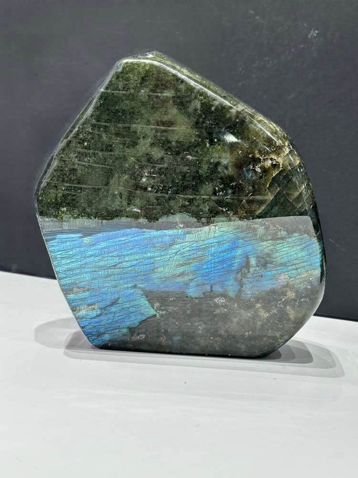 Labradorite stone with blue and green reflections  heavy and large 