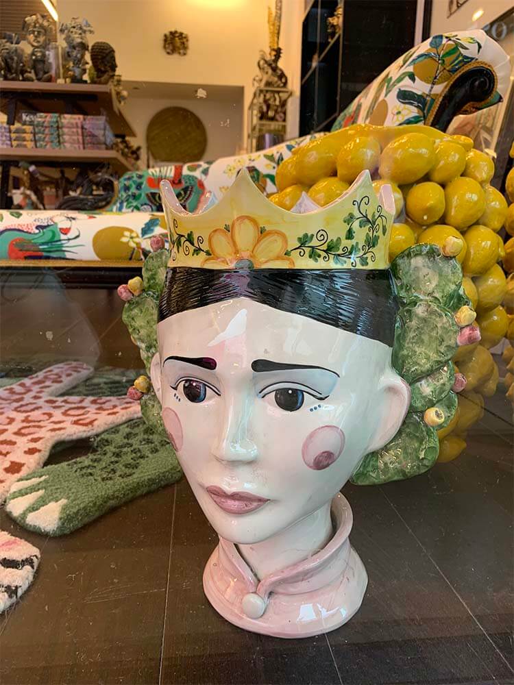 Italian Moro Head vase home décor, Luxury Italian ceramic statement vase