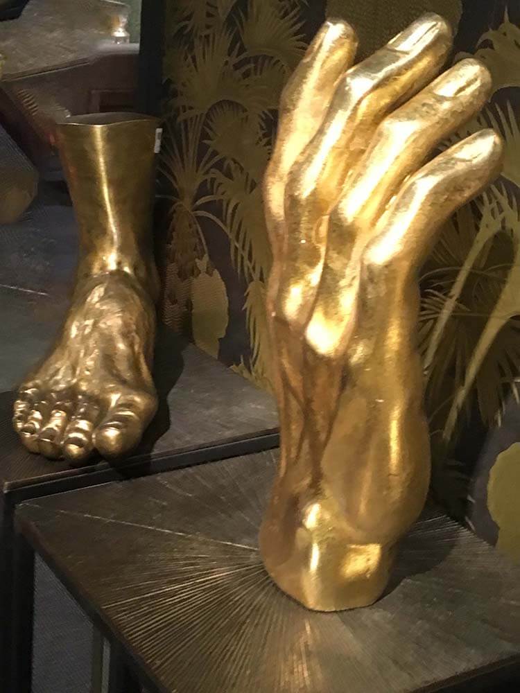 Large Foot Sculpture Gold