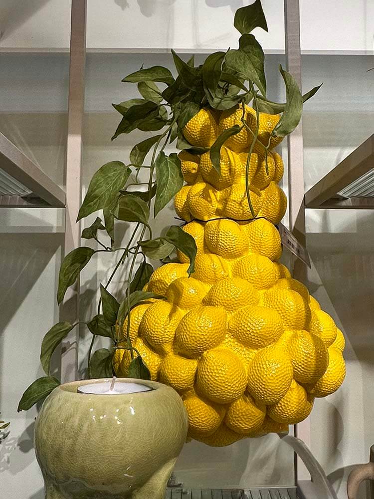 Taller lemon vase yellow