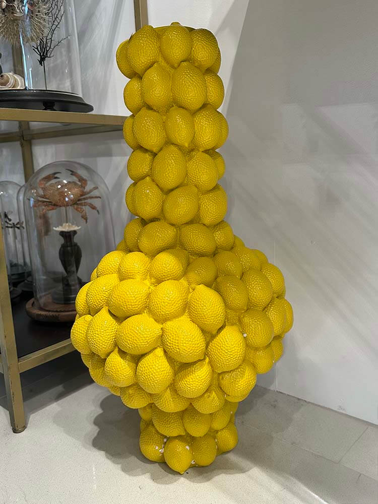 yellow lemon vase