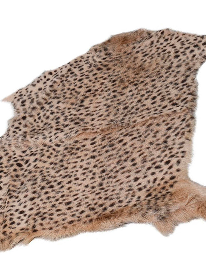 Leopard Print Goat Fur Rug