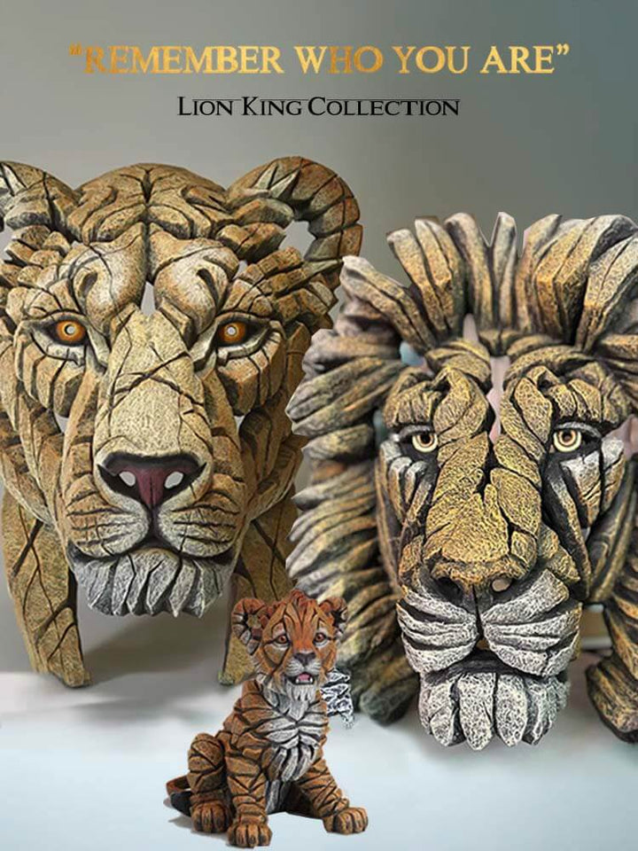 Edge Sculpture Yuna the Lioness, Lion Bust Savannah, Rafiki, Lion Cub, Lion King Collection