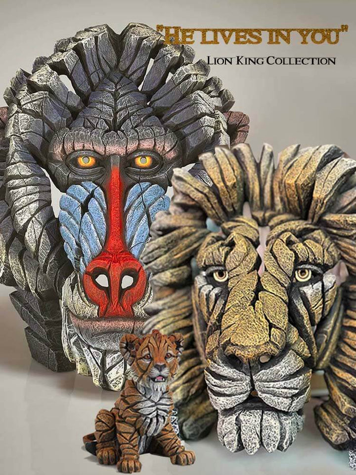 Edge Sculpture Yuna the Lioness, Lion Bust Savannah, Rafiki, Lion Cub, Lion King Collection