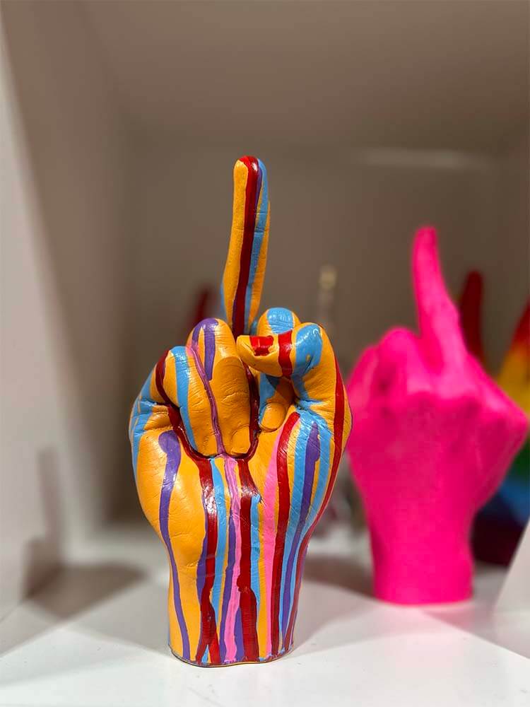  middle finger in graffiti colours ornament 