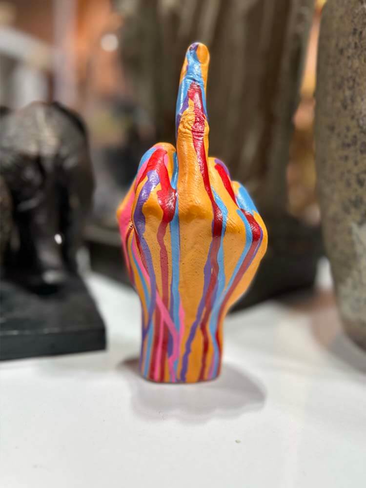 Middle finger in graffiti colours ornament 