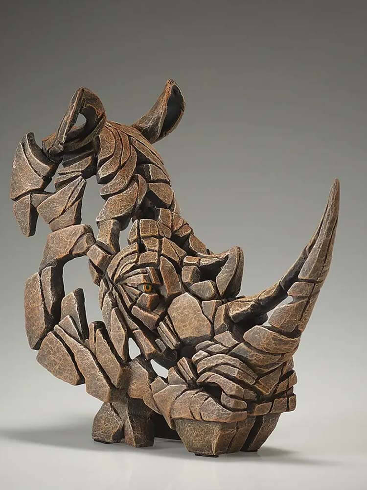Small Rhinoceros Bust Miniature Sculpture by Edge Sculpture