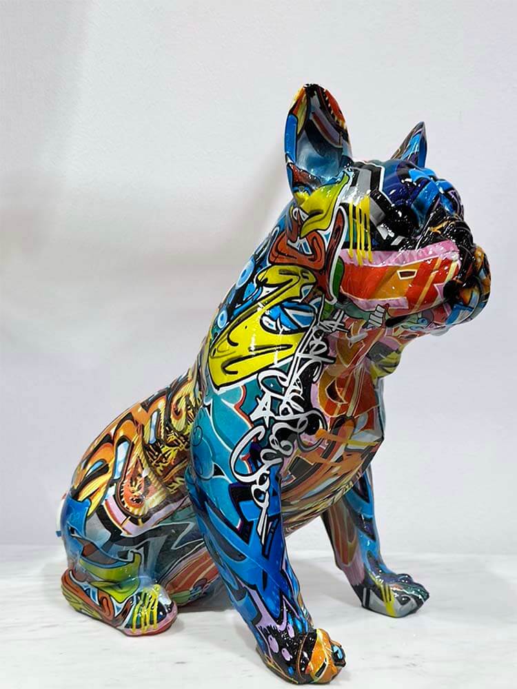 Graphic animal sculpture, Splash art British bulldog