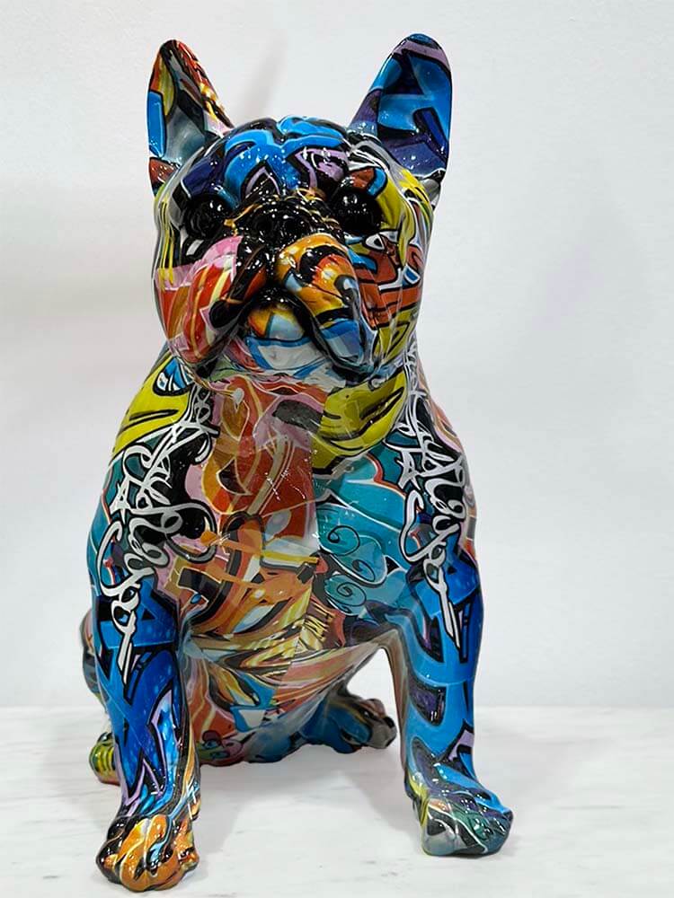Graphic animal sculpture, Splash art bulldog
