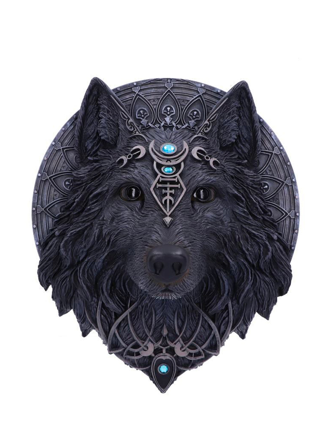 Black Wolf Wall Head, Moon Wolf
