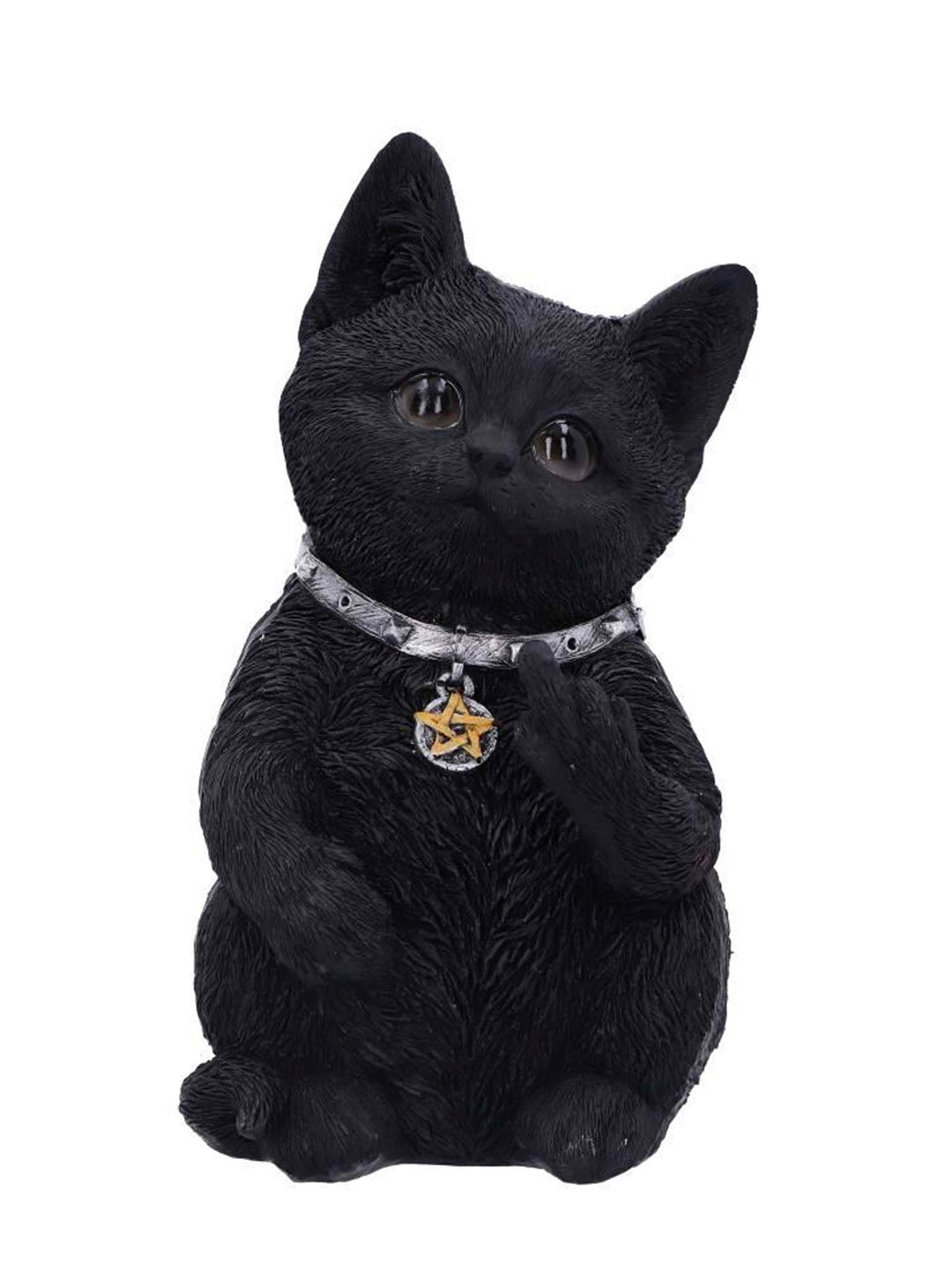 Black Cat Showing Middle Finger, Cattitude Black Cat Figurine