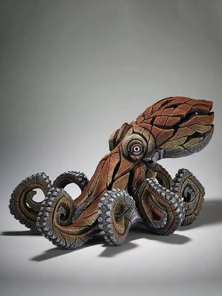 ED38 Octopus statue by EDGE Sculpture, Colour Brown 