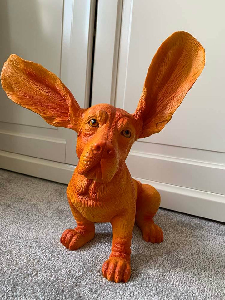 Long Ear Basset Hound Ornaments, Multi Coloured Dog Figurine, 37cm