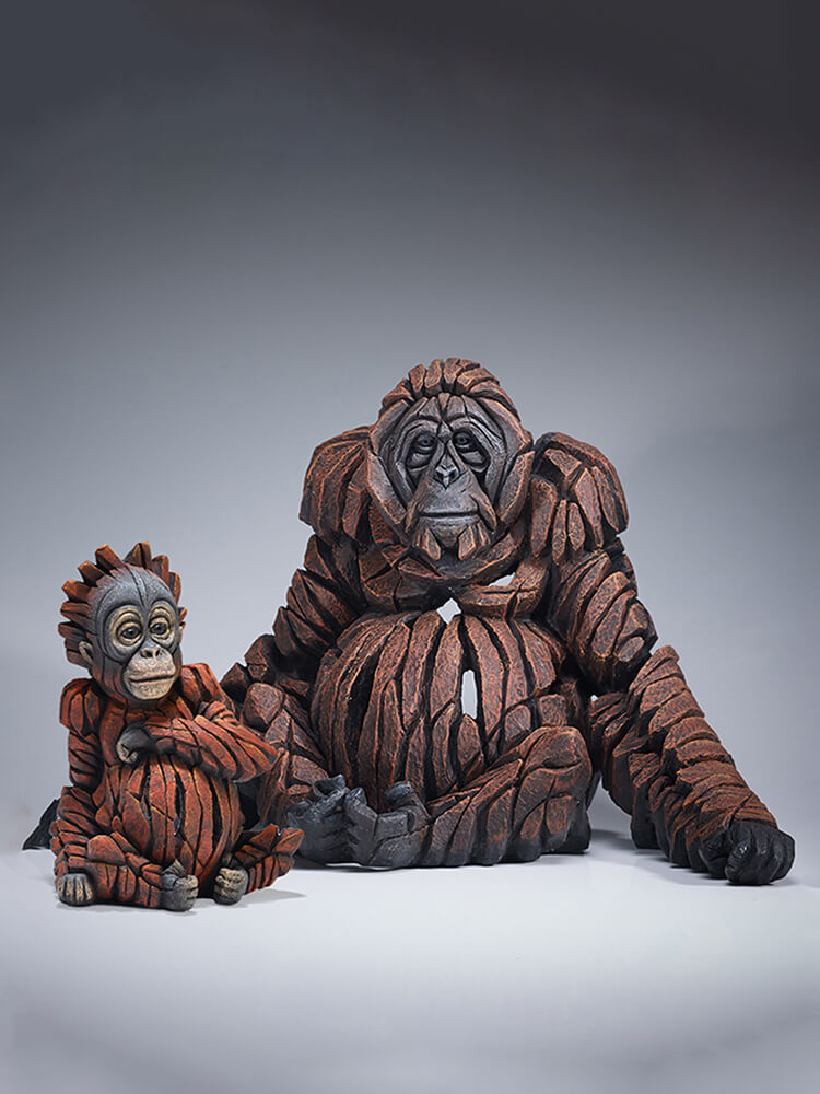 Edge Sculpture Baby Orangutan, Orangutan Baby "Oh" Numbered Edition