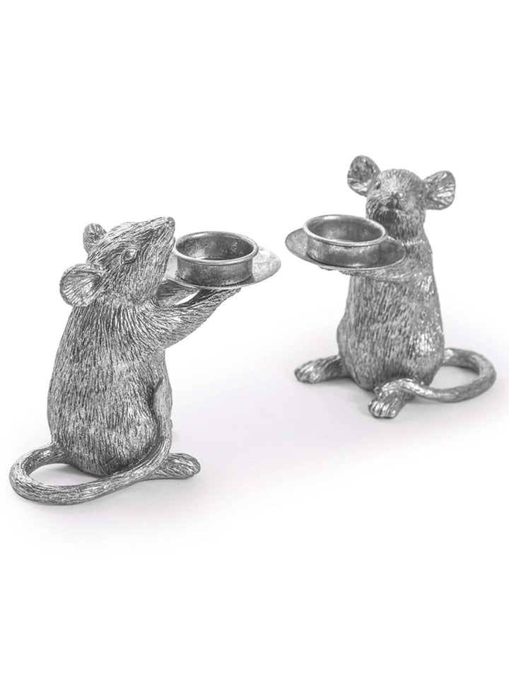Silver Mice Candle Holder, Mouse Tealight Candle Holders