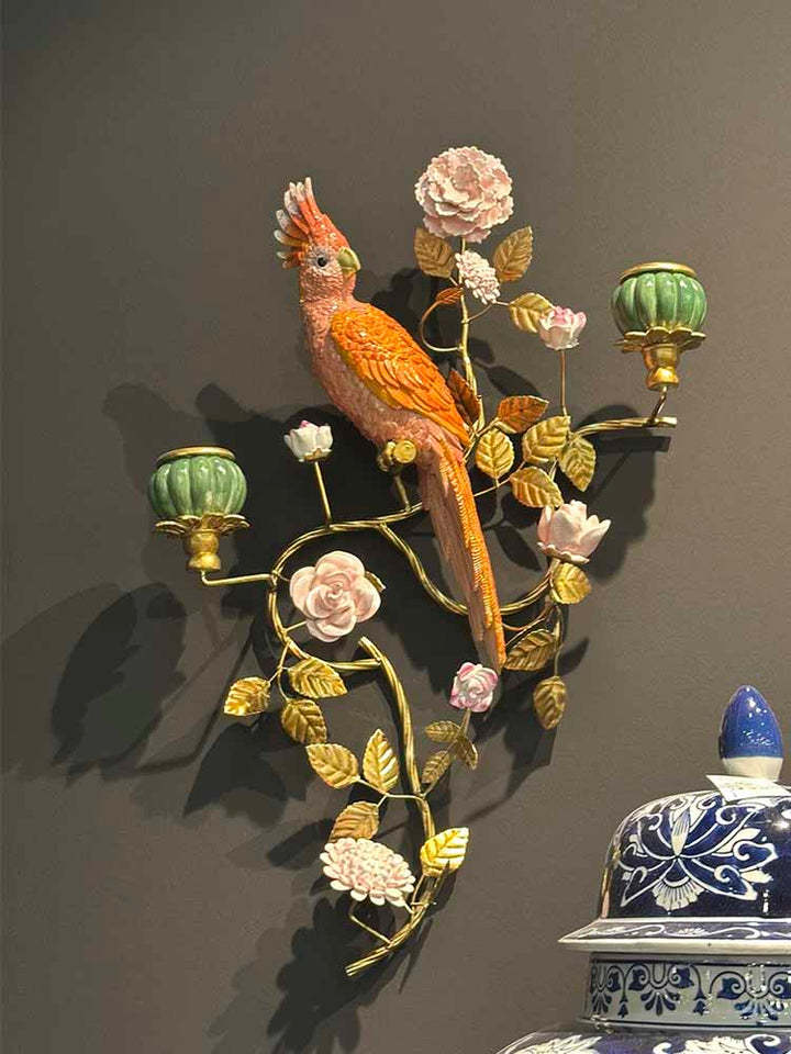 Parrot Candle Holder Wall Decoration