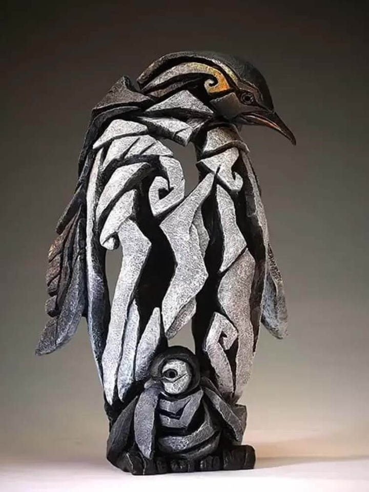 Penguin Figure, Penguin with Chick by Edge Sculpture
