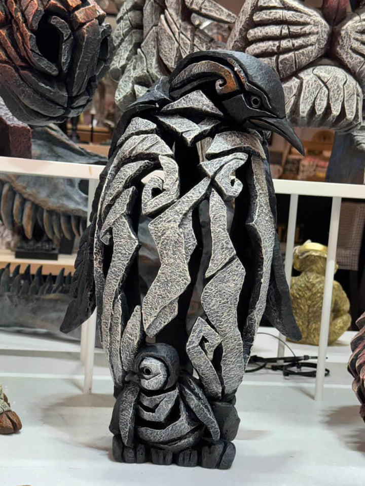 Penguin Figure, Penguin with Chick by Edge Sculpture