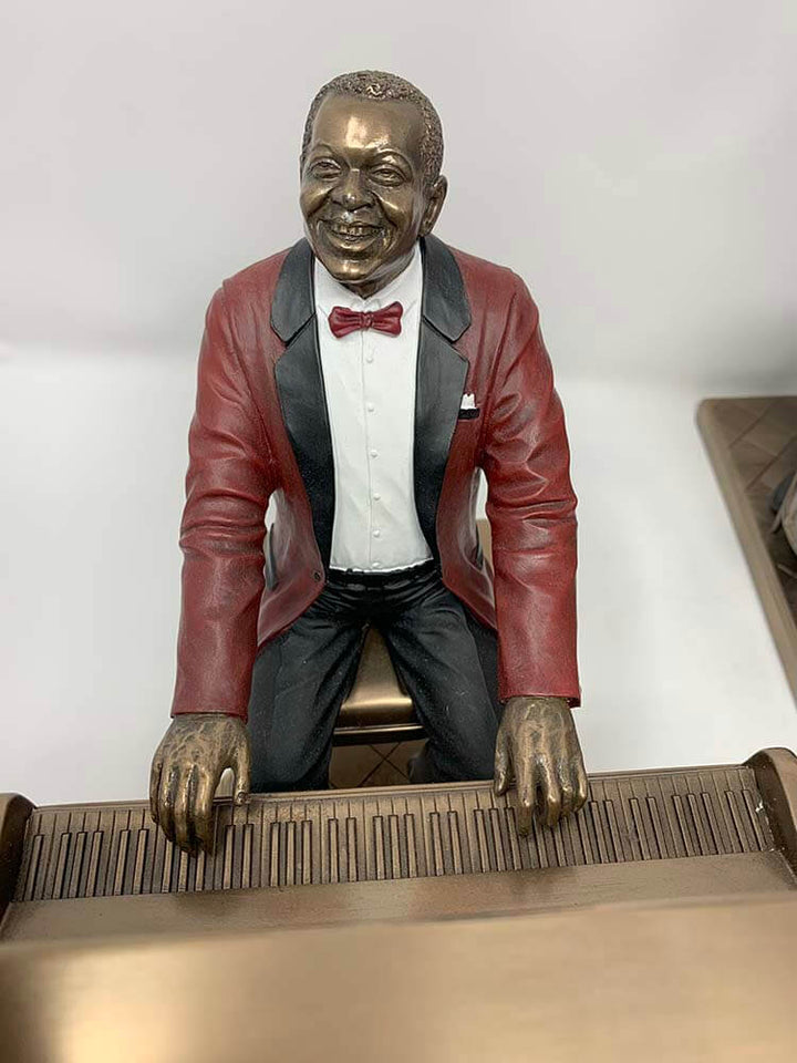 Jazz piano player bronze figurine