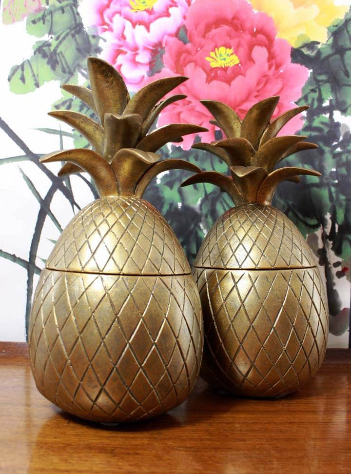 Pineapple Trinket Pot, Decorative Gold Pineapple Storage Pot